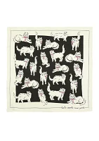 Pretty Kitty Silk Square Scarf