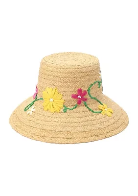 Updated Raffia Daisy Sunhat 
