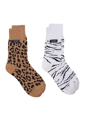 Women's Animal Printed Crew Socks - 2 Pack