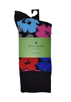 Painterly Floral Printed Crew Socks - 3 Pack