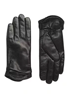 Cuddl Duds® Side Ruched Leather Gloves