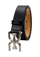 Casual Plaque Logo Buckle Belt