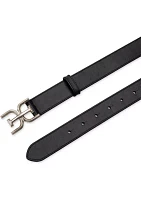 Casual Plaque Logo Buckle Belt