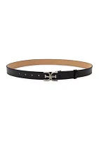 Casual Plaque Logo Buckle Belt