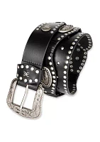 Sam Edelman Women's Studded Western Leather Fashion Belt