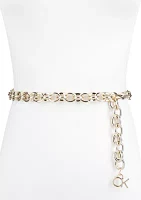 Chain Belt with Hanging Logo Charm