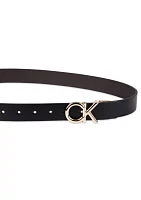 Dress Logo Plaque Buckle Reversible Belt