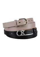 2 Pack Skinny Fashion Belts