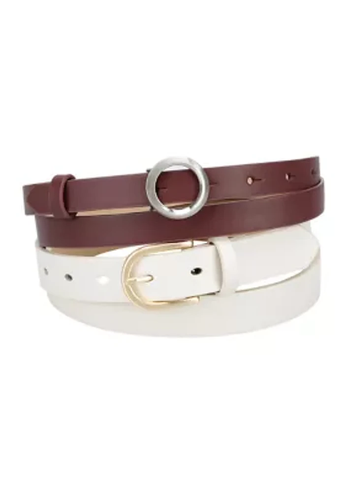 Skinny 2-Pack Fashion Belt Set