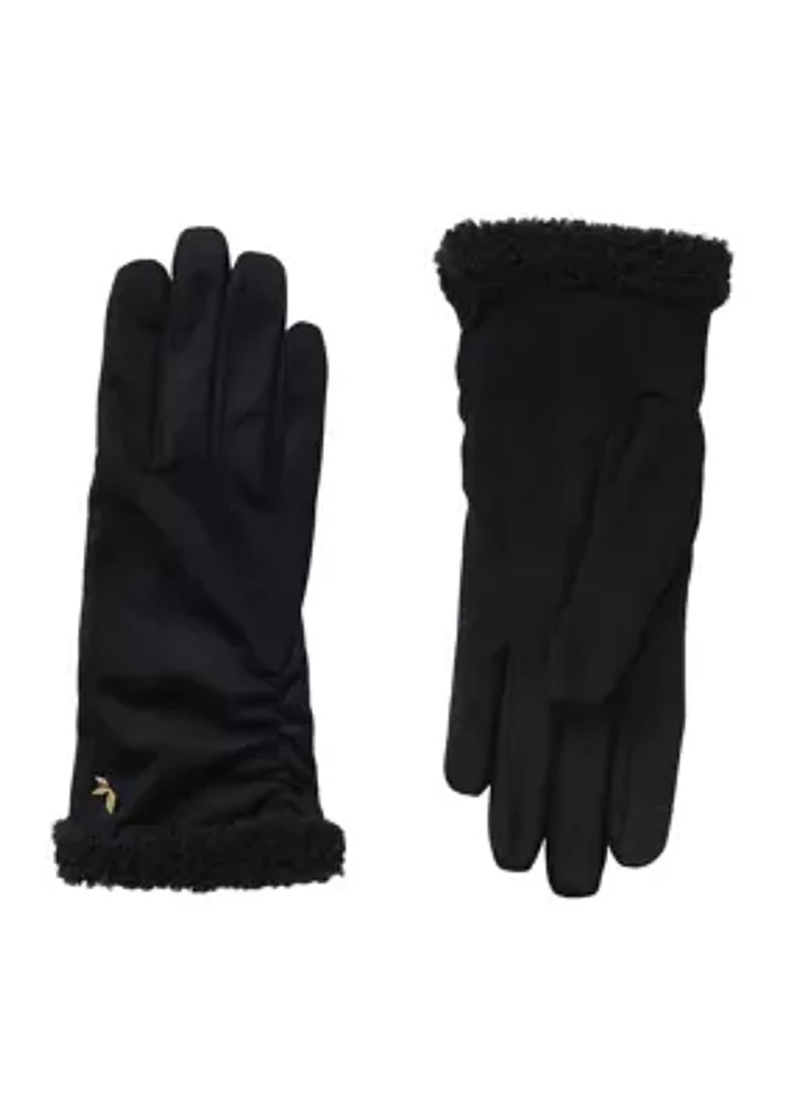 Faux Twinface Gloves with Ruching