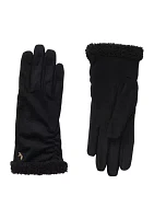 Faux Twinface Gloves with Ruching