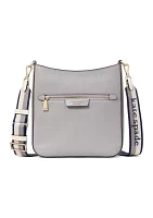 Hudson Pebbled Leather Messenger Crossbody Bag