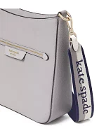 Hudson Pebbled Leather Messenger Crossbody Bag