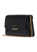 Grace Embellished Lock Leather Clutch