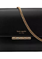 Grace Embellished Lock Leather Clutch