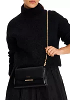 Grace Embellished Lock Leather Clutch