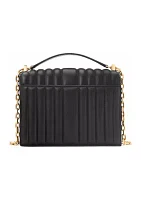 Deco Pebbled Leather Chain Shoulder Bag