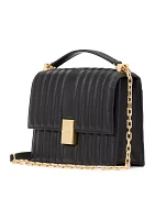 Deco Pebbled Leather Chain Shoulder Bag