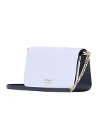 Devin Color Blocked Saffiano Leather Flap Chain Crossbody Bag