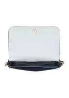 Devin Color Blocked Saffiano Leather Flap Chain Crossbody Bag