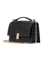 Deco Quilted Leather Mini Flap Chain Crossbody Bag