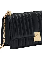 Deco Quilted Leather Mini Flap Chain Crossbody Bag