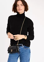 Deco Quilted Leather Mini Flap Chain Crossbody Bag