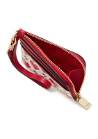 Devin Pixel Hearts Embossed Saffiano Leather Coin Card Case Wristlet