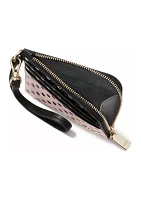  Devin Coin Card Case Wristlet Coin Card Case - Black Pink Dot 