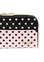  Devin Coin Card Case Wristlet Coin Card Case - Black Pink Dot 