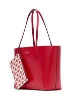 Bleecker Pixelated Hearts Pop Print Crossgrain Leather Large Tote Bag