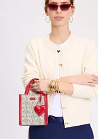 Spade Flower Coated Canvas VDay Manhattan Mini Tote 