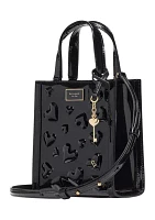 Key to My Heart Embossed Patent Leather Manhattan Mini Tote