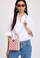 Manhattan Pixel Hearts Embossed Saffiano Leather Mini Tote 