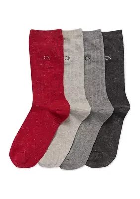 4-Pack of Sparkle Holiday Crew Socks 