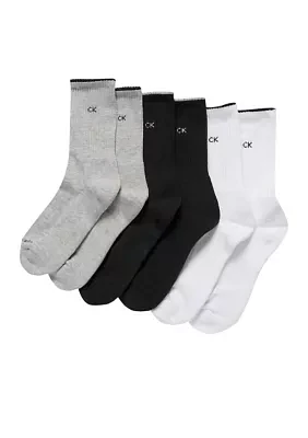 Terry Cushion Crew Socks - 6 Pack