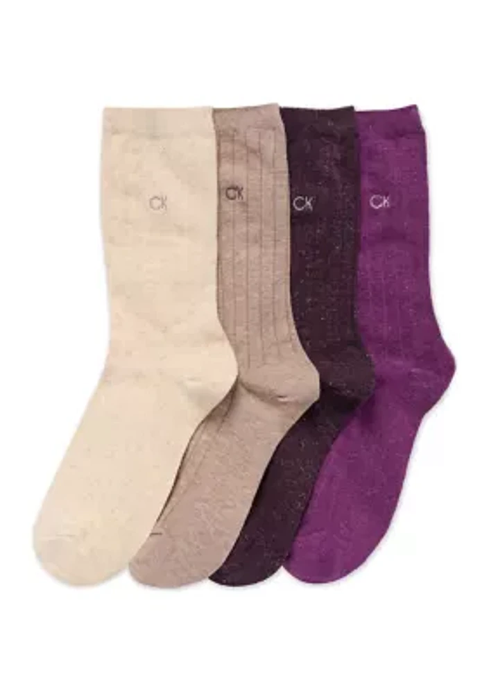 4-Pack of Sparkle Holiday Crew Socks