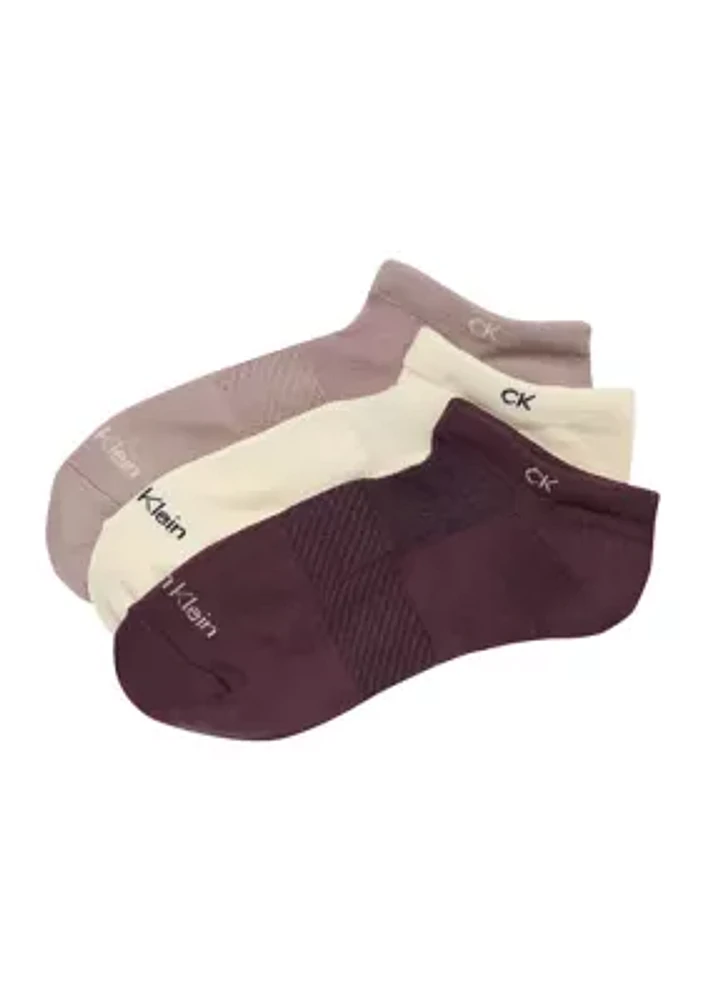 Microfiber Targeted Cushion No Show Socks - 3 Pack