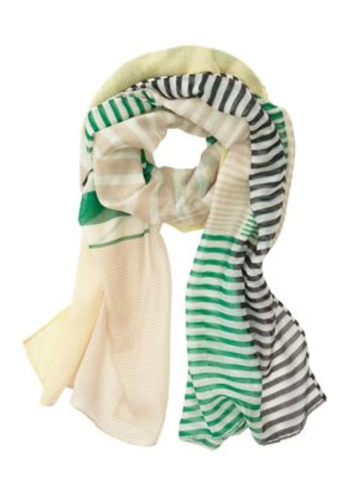 Blocked Stripe Oblong Scarf