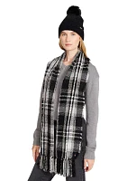 Chenille Plaid Printed Scarf