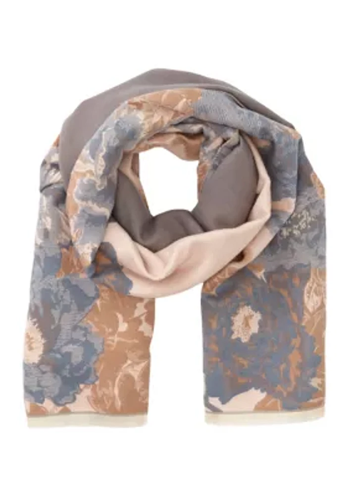 Floral Blooms Cozy Jacquard Scarf