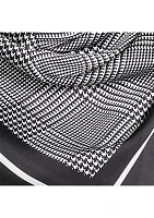 Houndstooth Plaid Printed Square Scarf