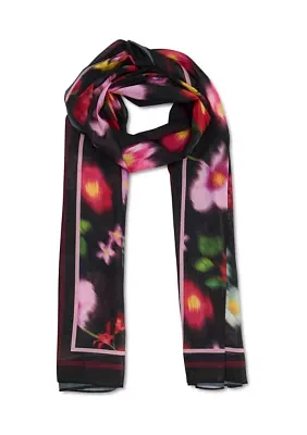 Blurred Floral Oblong Scarf