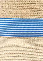 Preppy Stripe Band Straw Hat