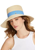 Preppy Stripe Band Straw Hat