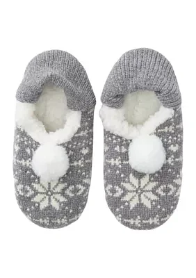 Faux Sherpa-Lined Slippers