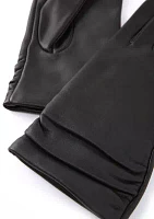 Ruched Leather Gloves