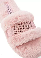 Fur Logo Halo Slide Slippers