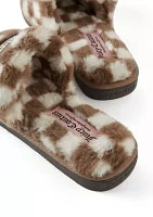 Faux Fur Logo Slide Slippers