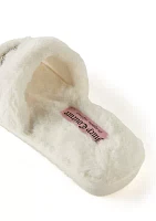 Faux Fur Crown Slide Slippers